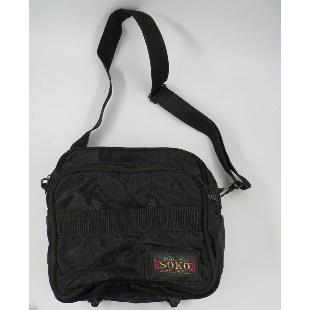Soko Outfitters Sports Plus Cross Body Black Canvas Carry Bag Unisex